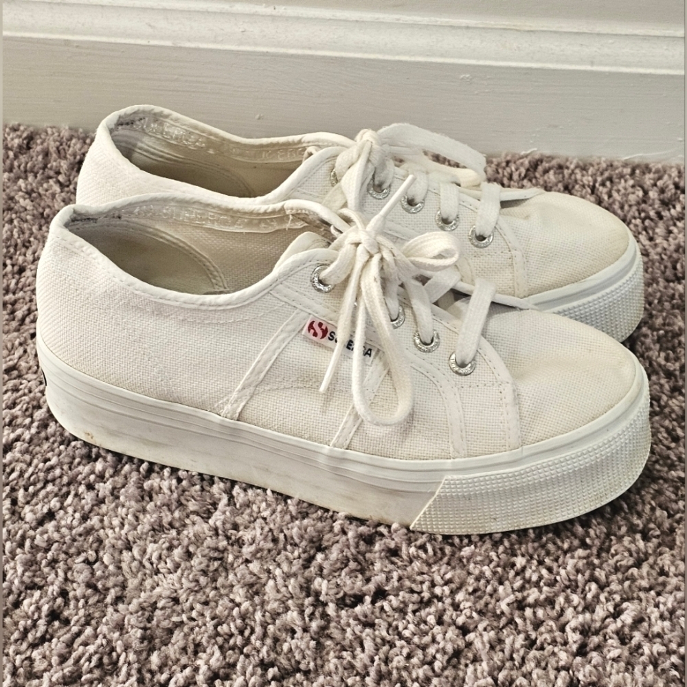 Superga sneakers in size 7.5 platform shoes.